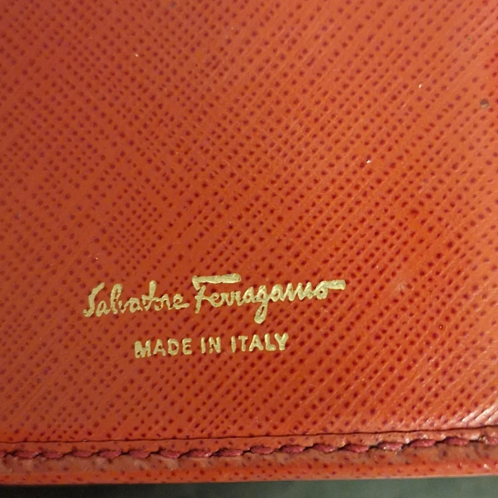 Ferragamo Red Wallet with Bow Accent